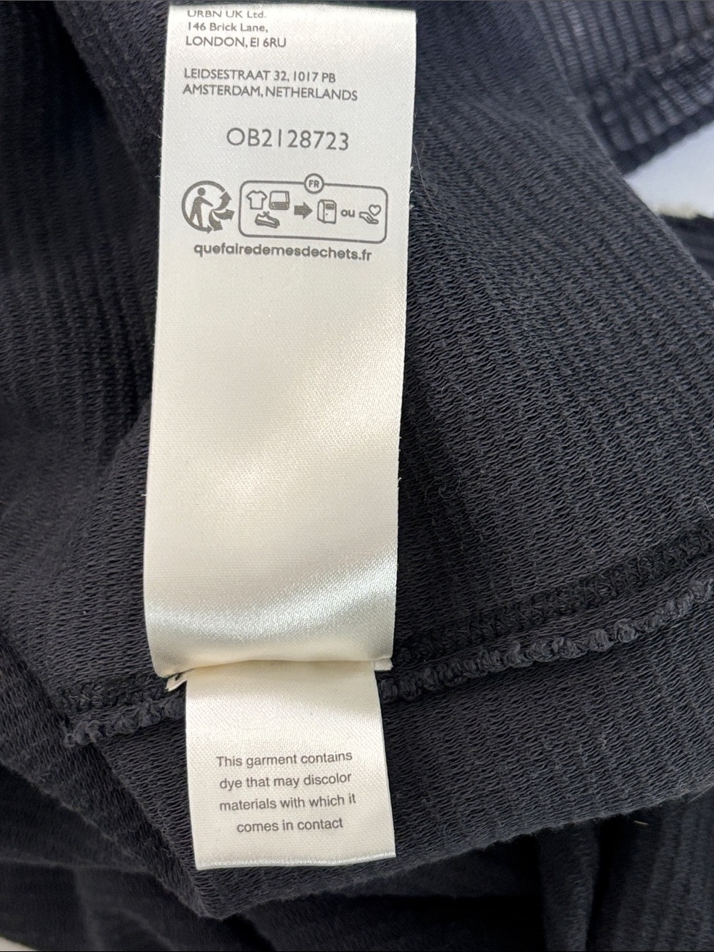 We The Free Ribbed Long Sleeve Top in Dark Grey Oversized Cotton Size Medium - Picture 6 of 10